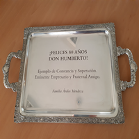 Bandeja conmemorativa de alpaca